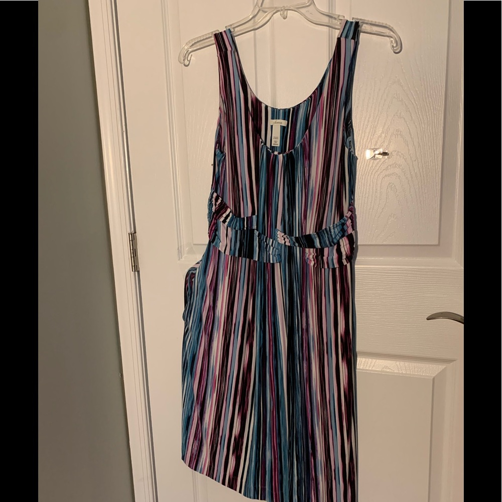 Soma dress is in blissfully soft fabric, and form-flattering colorful stripe